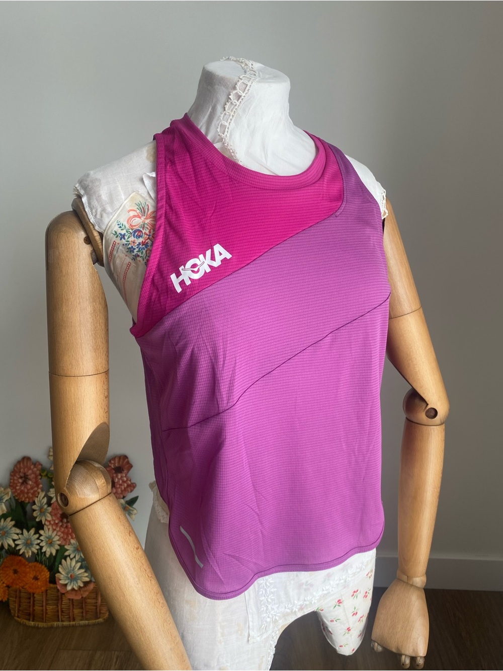 Hoka Women's Magenta and Orchid Racerback Tank